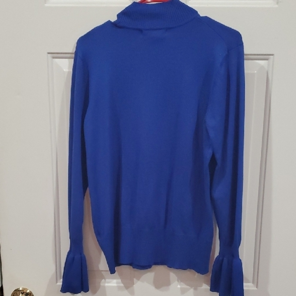 Cable & Gauge Royal Blue Ribbed Knit Top Large  NWT - Picture 8 of 8